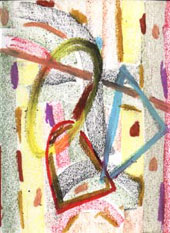 Hiko Yoshitaka, Il dispositivo intellettuale, 2000, pastelli a olio su carta, cm 23x30